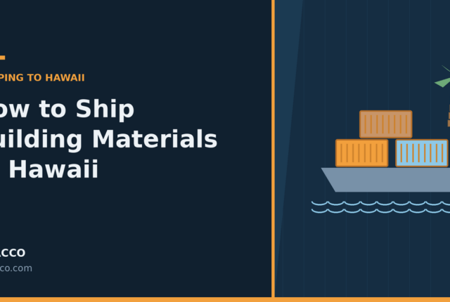 Building materials packed for shipping to Hawaii